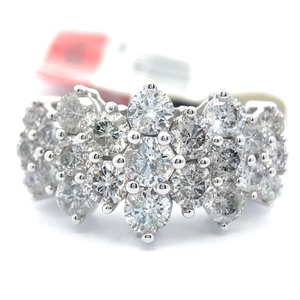 NEW 3.00 Carat Natural Diamond Cluster Ring in White Gold $4,999 Retail Tag Attached VIDEO