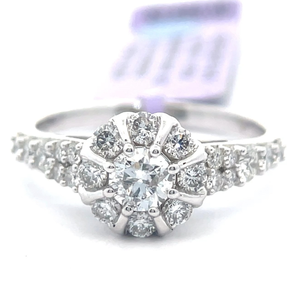 1.00 Carat Pav�Natural Diamond Basket Flower Ring in White Gold $1,899 Retail VIDEO