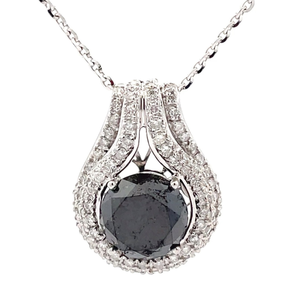 NEW Orianne 12.23 Carat Fancy Black & Natural White Diamond Necklace in 14k White Gold $28,465 Appraisal Included VIDEO