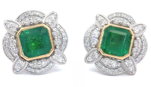 NEW Oscar Friedman 4.37 Carat Emerald & Pav�Natural Diamond Earrings in Platinum & 18k Gold $29,880 Appraisal Included VIDEO