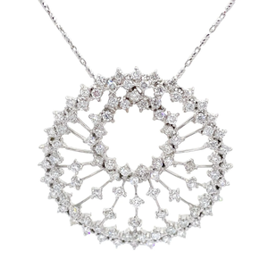 NEW 2.60 Carat Natural Diamond Snowflake Trellis Necklace in 14k White Gold $13,487 Appraisal Included
