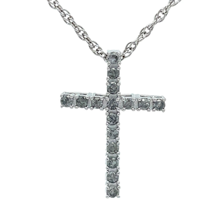 0.50 Carat Natural Pav�Diamond Cross Pendant