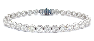 12 Carat Natural Diamond Bezel Tennis Bracelet in 14k White Gold $46,280 Appraisal Included VIDEO