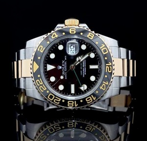 Rolex GMT Master II 116713LN Steel & 18k Gold 40mm Timepiece w Box, Card, Tags, Full Links $24,000 Retail