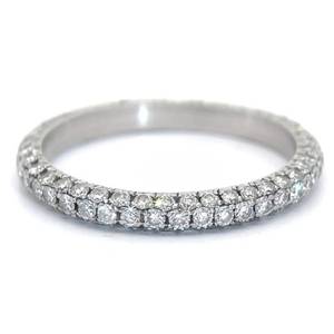 Armond Jacoby Desginer 1.14 Carat Natural Diamond Eternity Pave Ring in Platinum $4,999 Retail