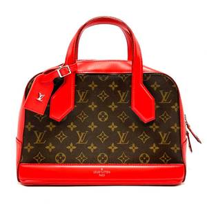 Louis Vuitton Red x Brown Monogram Dora PM Handbag $3,000 Pre-Owned Retail