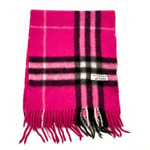 Burberry London Pink Plaid Cashmere Scarf