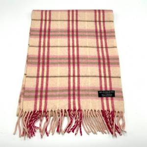 Burberry London Pink Check Cashmere Scarf