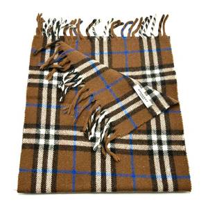 Burberry London Brown Check Wool Scarf