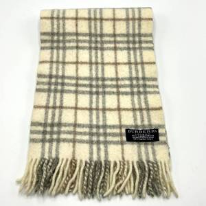 Burberry London Cream Check Lambswool Scarf