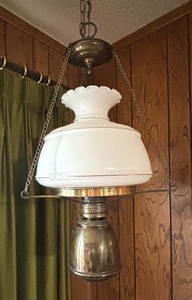 lot 3 image: Vintage Hanging Kerosene Style Pendant Lamp