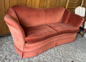 lot 12 image: Italian Style Vintage Upholstered Sofa  Couch
