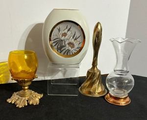 lot 95 image: Lovely Vintage Finds including Beautiful Vases, Candle Holder and Bell