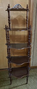 lot 118 image: Vintage French  Victorian Style Wood Carved Six Shelf Ornate Book Etagere