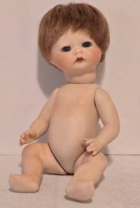 lot 132 image: Vintage Bisque Boy Doll with Replacement Wig