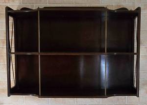 lot 135 image: Vintage Dark Wood Wall Display Shelf
