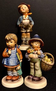 lot 68 image: Vintage Hummel Figurines including Hummel Figurine Easter Greetings & Hummel Figurine I Wonder and Brother