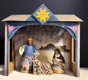 lot 180 image: Jim Shore Joy to The World The Lord Is Come Manager Nativity Four Piece Set