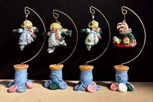 lot 177 image: Four Adorable Cute & Button Walking in a Winter Buttonland
