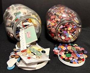 lot 173A image: Two Large Jars of Buttons