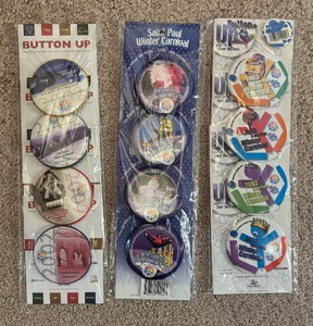 lot 275 image: New St. Paul Winter Carnival Collectable Buttons from 2001, 2002, 2003