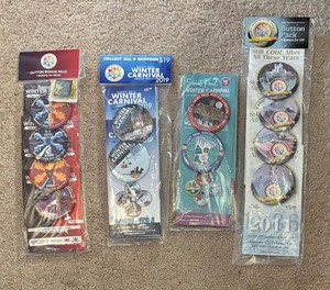 lot 127C image: New St. Paul Winter Carnival Buttons from 2009, 2011, 2019 and 2022