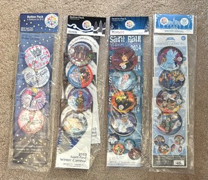lot 219C image: New St. Paul Winter Carnival Buttons Years 2012, 2013, 2014 and 2015