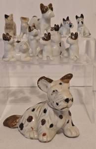 lot 219 image: Fun Selection of Vintage Miniature Dog Figures