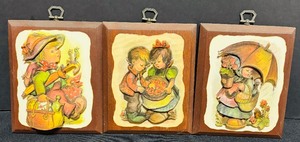 lot 144 image: Vintage Hummel Wood Wall Plaques