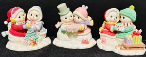 lot 224 image: Three Precious Moment Collectibles The Winter Snowman Collection