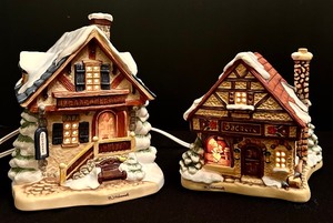 lot 390 image: MJ Hummel Village Houses Including Village Pharmacy and Village Bakery