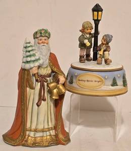lot 403 image: Musical Lefton Christmas Angel and Hummel Holiday Happiness Musical Figure