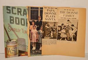 lot 422 image: Shirley Temple Scrab Book Cover with Dione Quintuplet Memorabilia