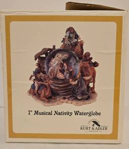 lot 411 image: New in Box Kurt S. Adler Musical Nativity Water Globe