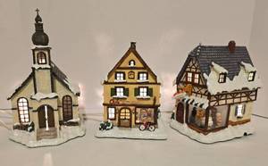 lot 446 image: Three Hummel Christmas Village Houses