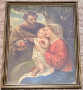 lot 464 image: Holy Family Religious Portrait Print of Holy Family