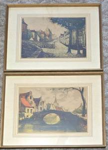 lot 465 image: Pair of Framed European Etching Prints