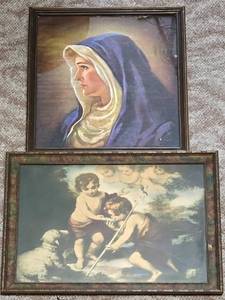 lot 469 image: Pair of Vintage Religious Framed Prints
