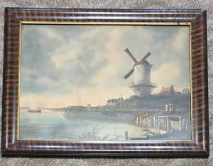 lot 470 image: Vintage Holland Framed Print Under Glass