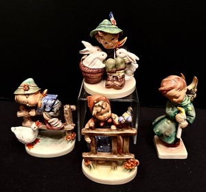 lot 515 image: Hummel Figurines including Signs of Spring, Girl at Fence with Bird, Playmates and More