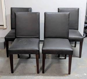 lot 103 image: Casana Grey Leather Dining Chairs