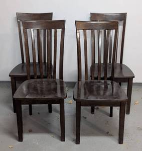 lot 104 image: Espresso Wood Dining Chair Set