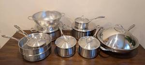 lot 125 image: Cooks Stainless Steel Pots and Pans