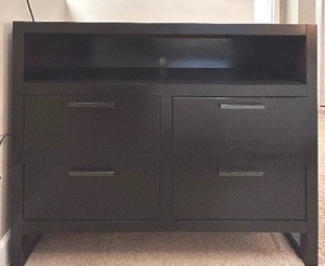 lot 48 image: Macys Media Chest  Casana Noir Tahoe Media Cabinet