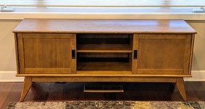 lot 9 image: Draper Mid Century Style Wood Media Console