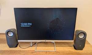 lot 34A image: HP 24f High Resolution Monitor with Logitech Speakers