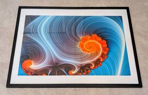 lot 91 image: Framed Abstract Blue Lagoon Print
