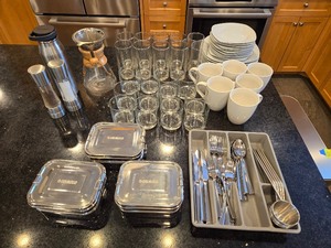 lot 135 image: Assorted Kitchen Finds including Flatware and a Variety of Utensils