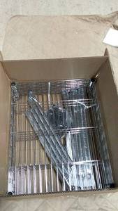 lot 26 image: 1PC Chrome Wire Storage Rack with Box - 57x47x17 CM