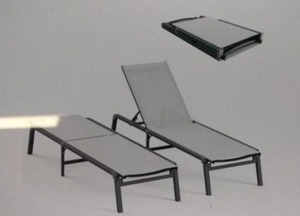 lot 44 image: Foldable Lounge Chair - Navy Blue